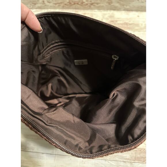 The SAK Knit Crochet Purse Chocolate Brown Vegan Handbag Shoulder Bag - Picture 7 of 7